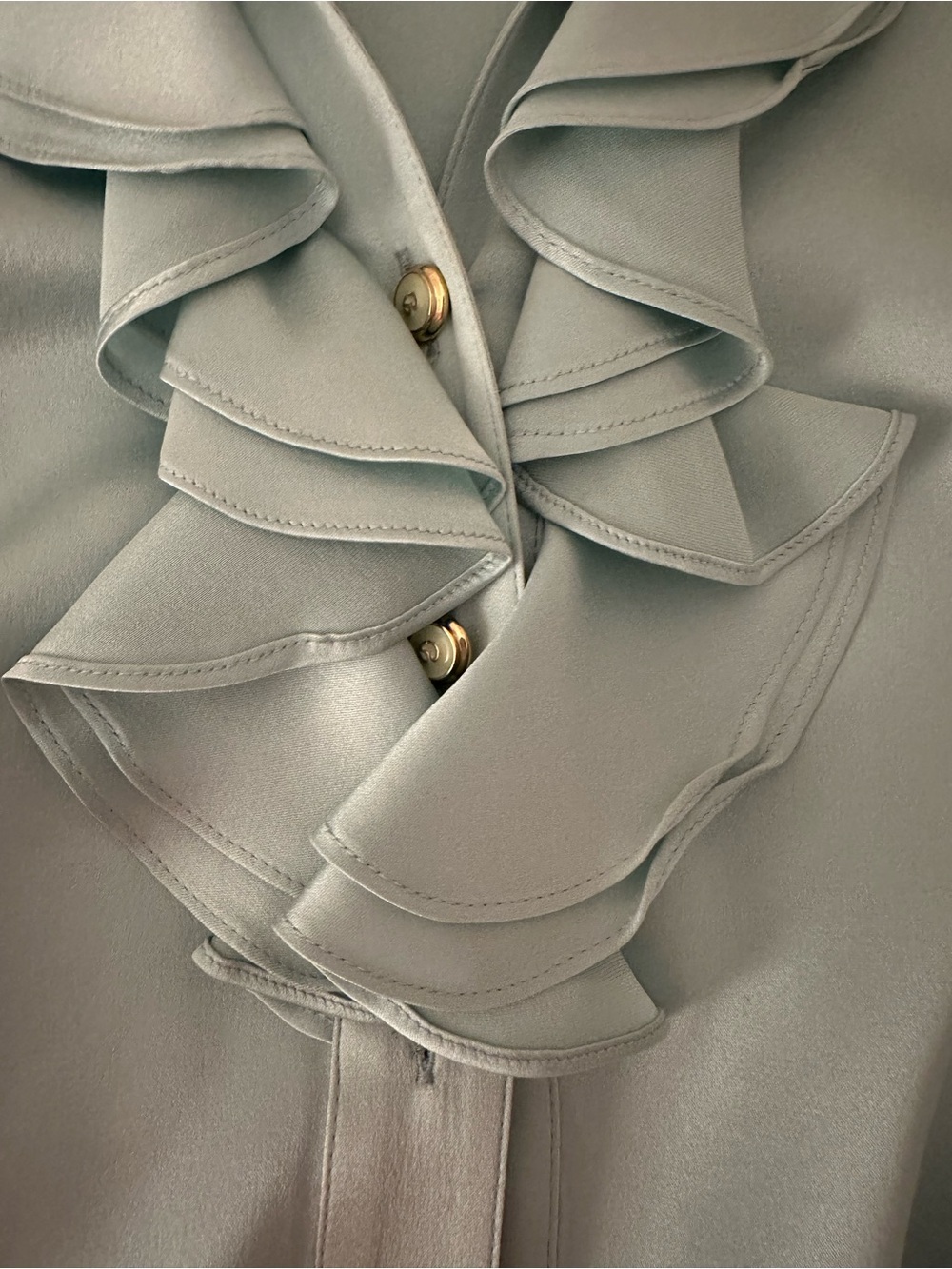 St. John silk blouse in light blue - Picture 3 of 11